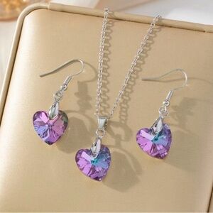 Elegant Purple Heart Jewelry Set.